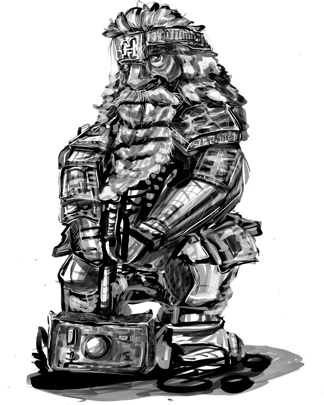 Digital character study from Jachin’s illustration portfolio